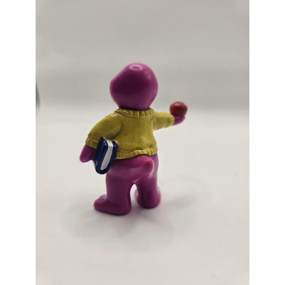 1998 VINTAGE BARNEY THE DINOSAUR FIGURE Book Apple School rare original